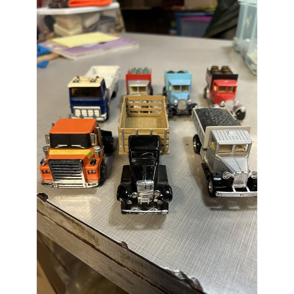 Vintage Lot Of 7 Delivery Trucks Tonka Ford Welly Used In Train Display Only